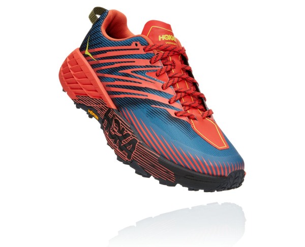 Hoka One One Speedgoat 4 Mens UK - Blue Trail Running Shoes - FVXOM3629